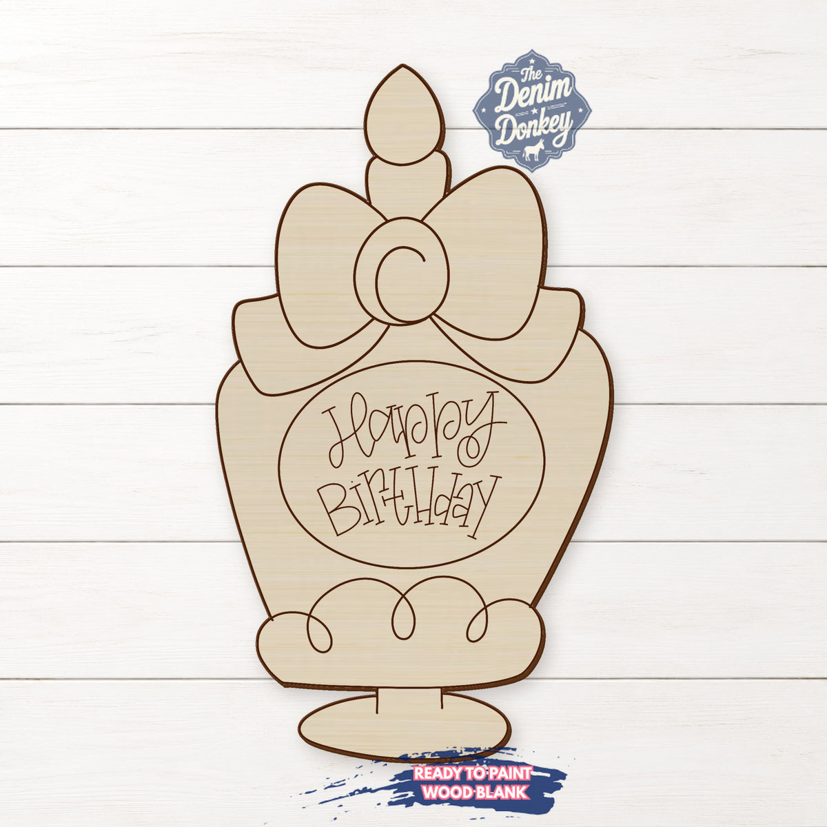 BDay Cake Unfinished Wood Blank