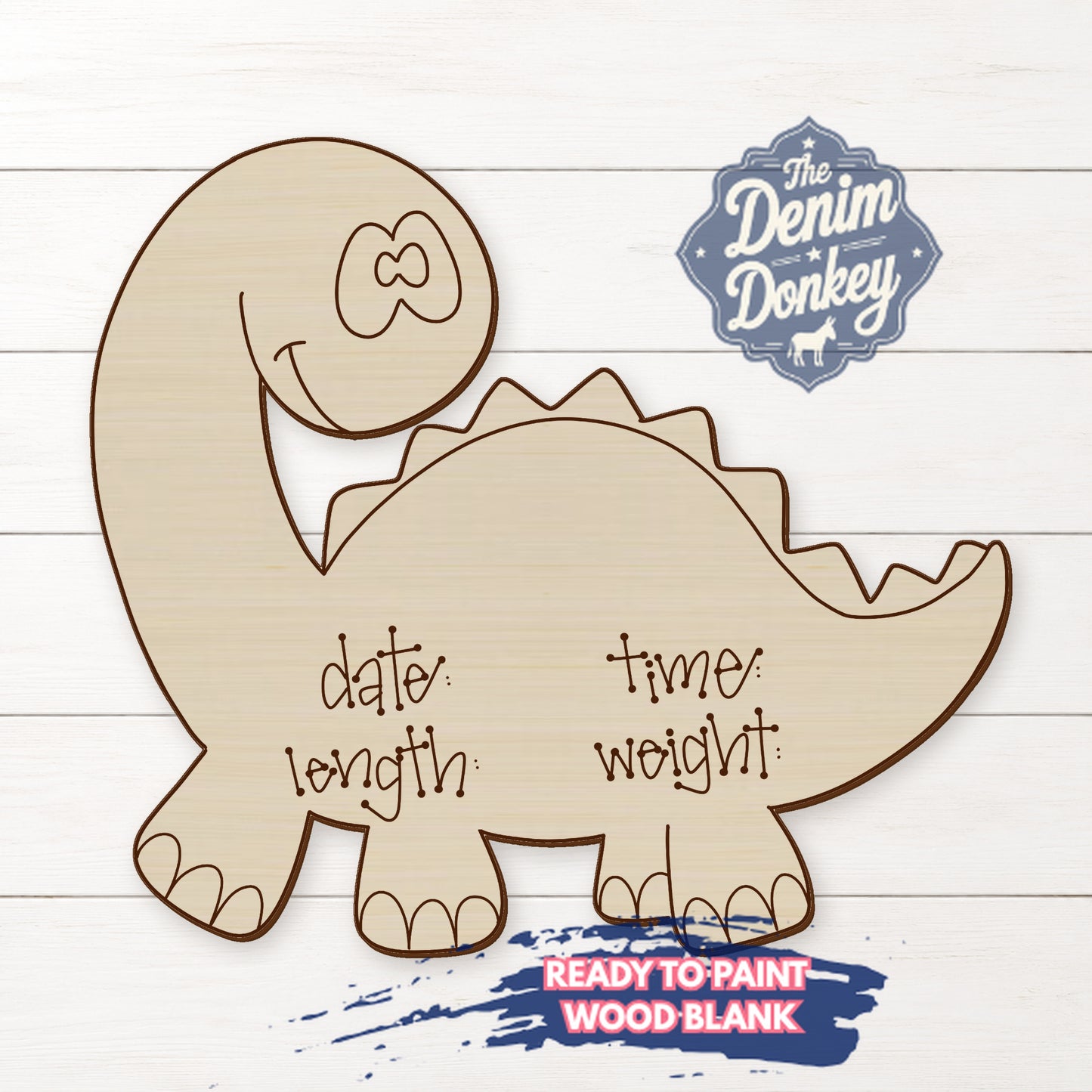 Baby Dino Unfinished Wood Blank