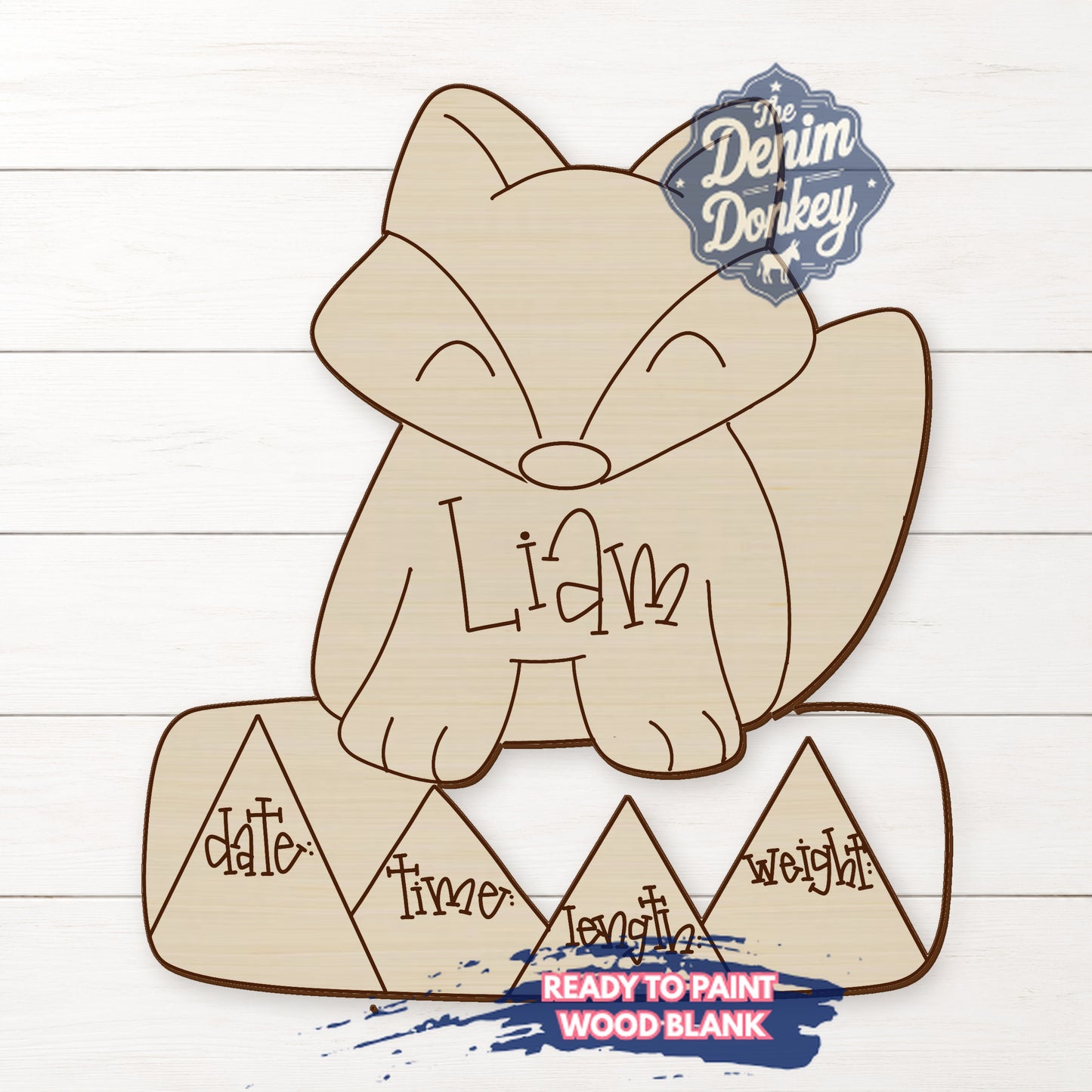 Baby Fox Unfinished Wood Blank
