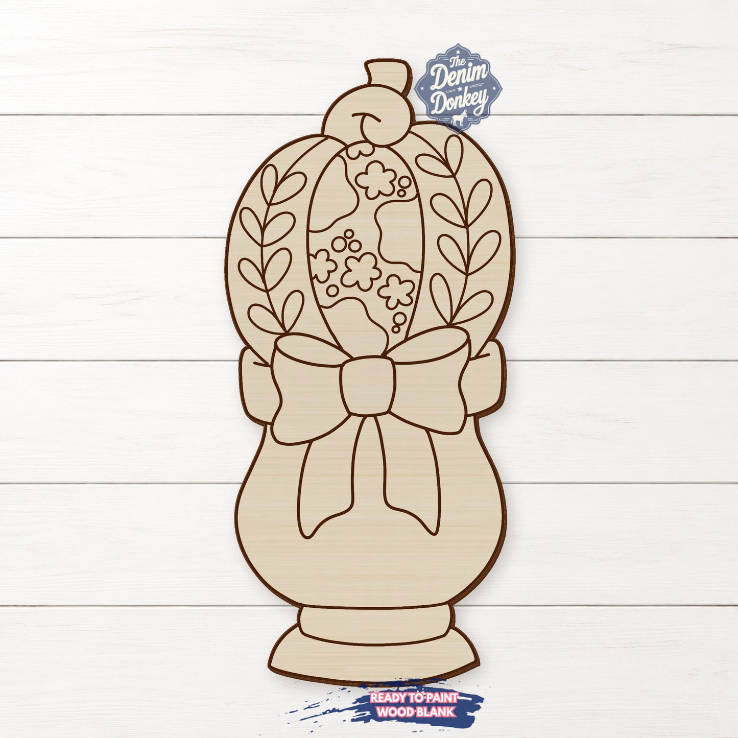 Chinoiserie Pumpkin Vase Wood Blank
