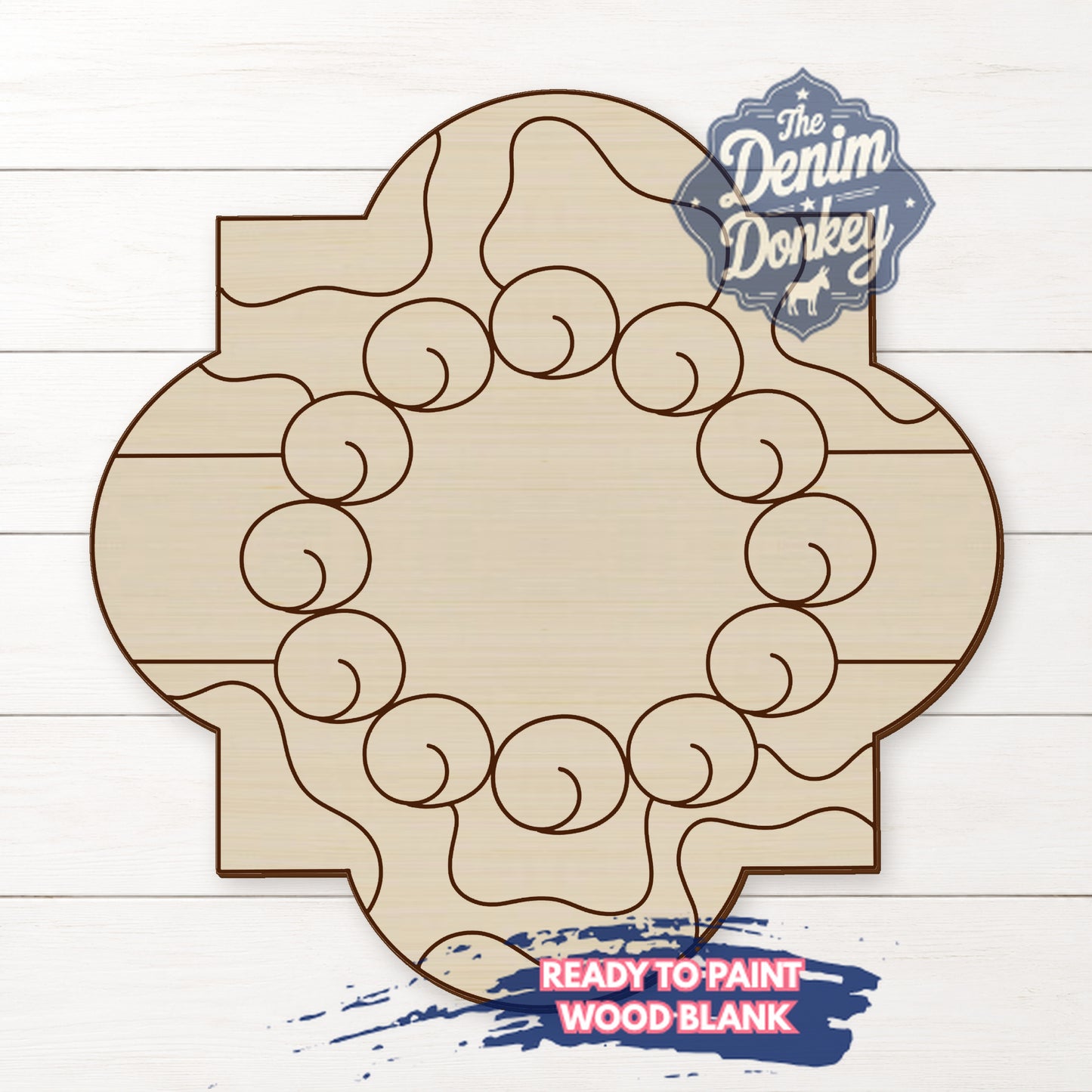 Cowprint Monogram Unfinished Wood Blank