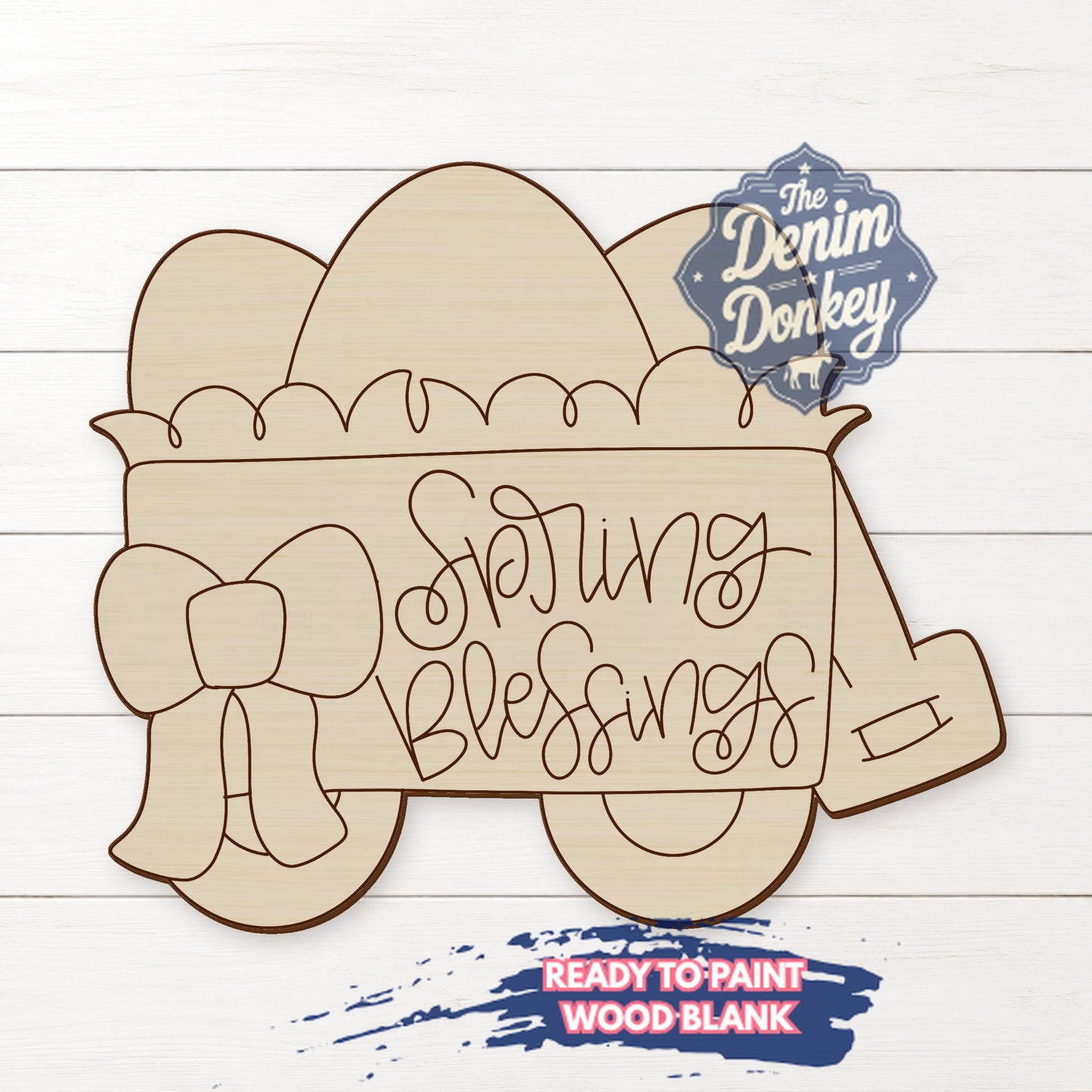 Easter Wagon Unfinished Wood Blank