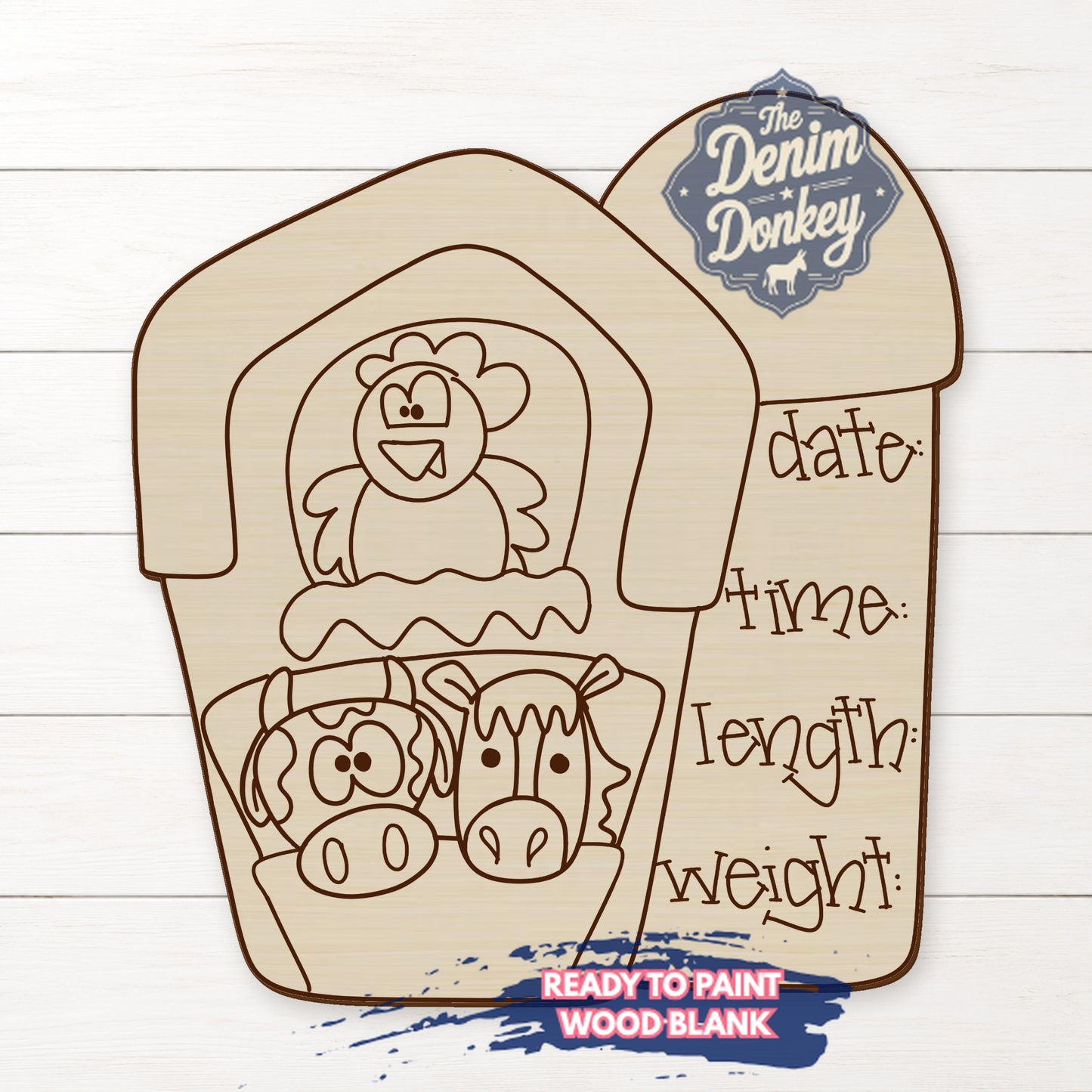 Farm Baby Unfinished Wood Blank