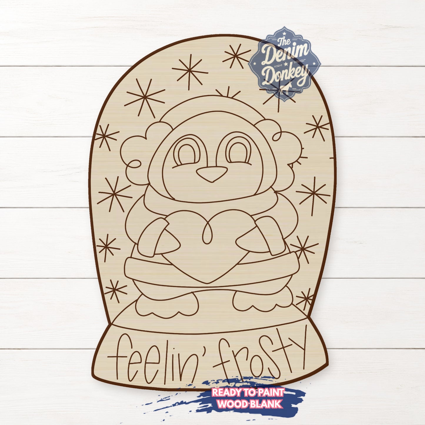 Feelin Frosty Penguin Wood Blank