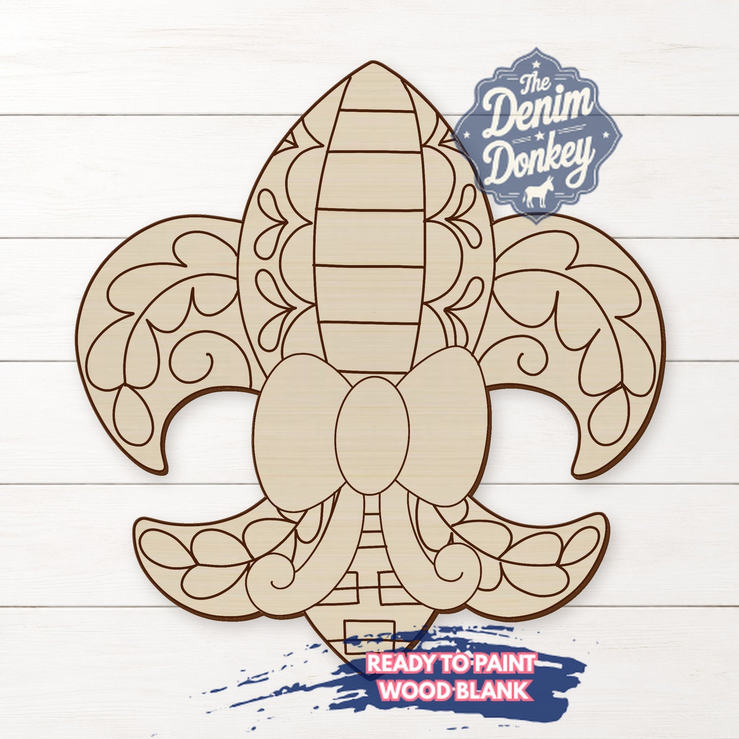 Fleur Bow Unfinished Wood Blank