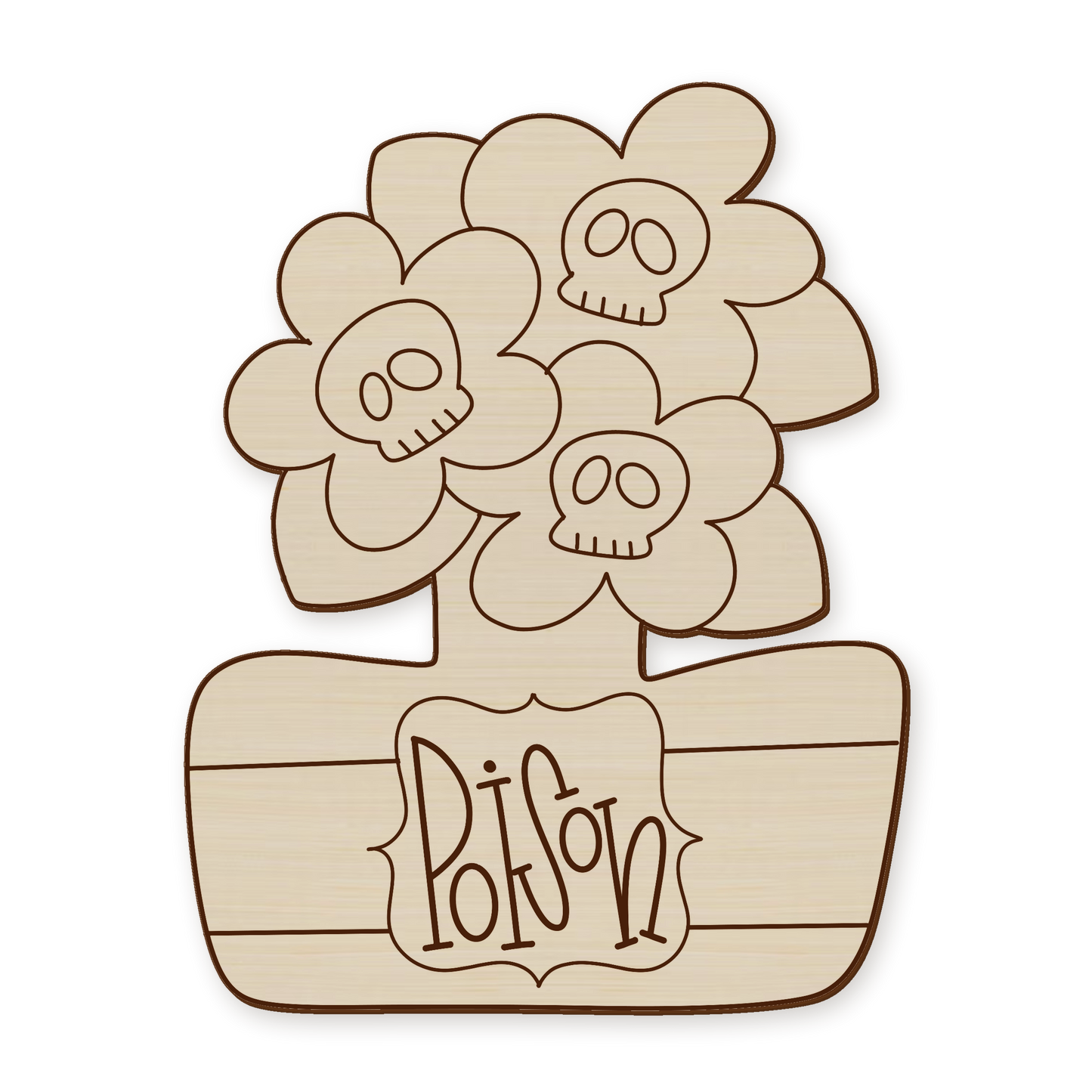 Halloween Poison Flowers Wood Blank