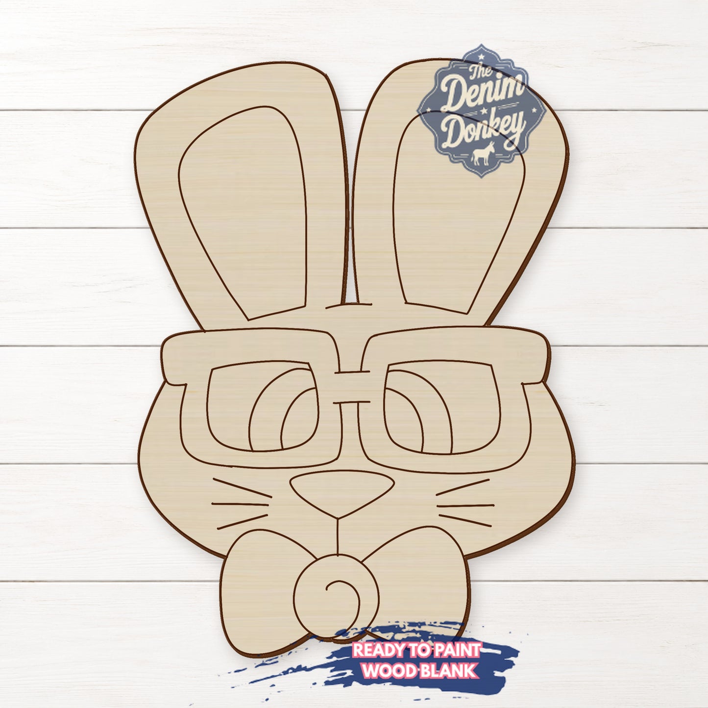 Nerdy Easter Bunny Boy Unfinished Wood Blank