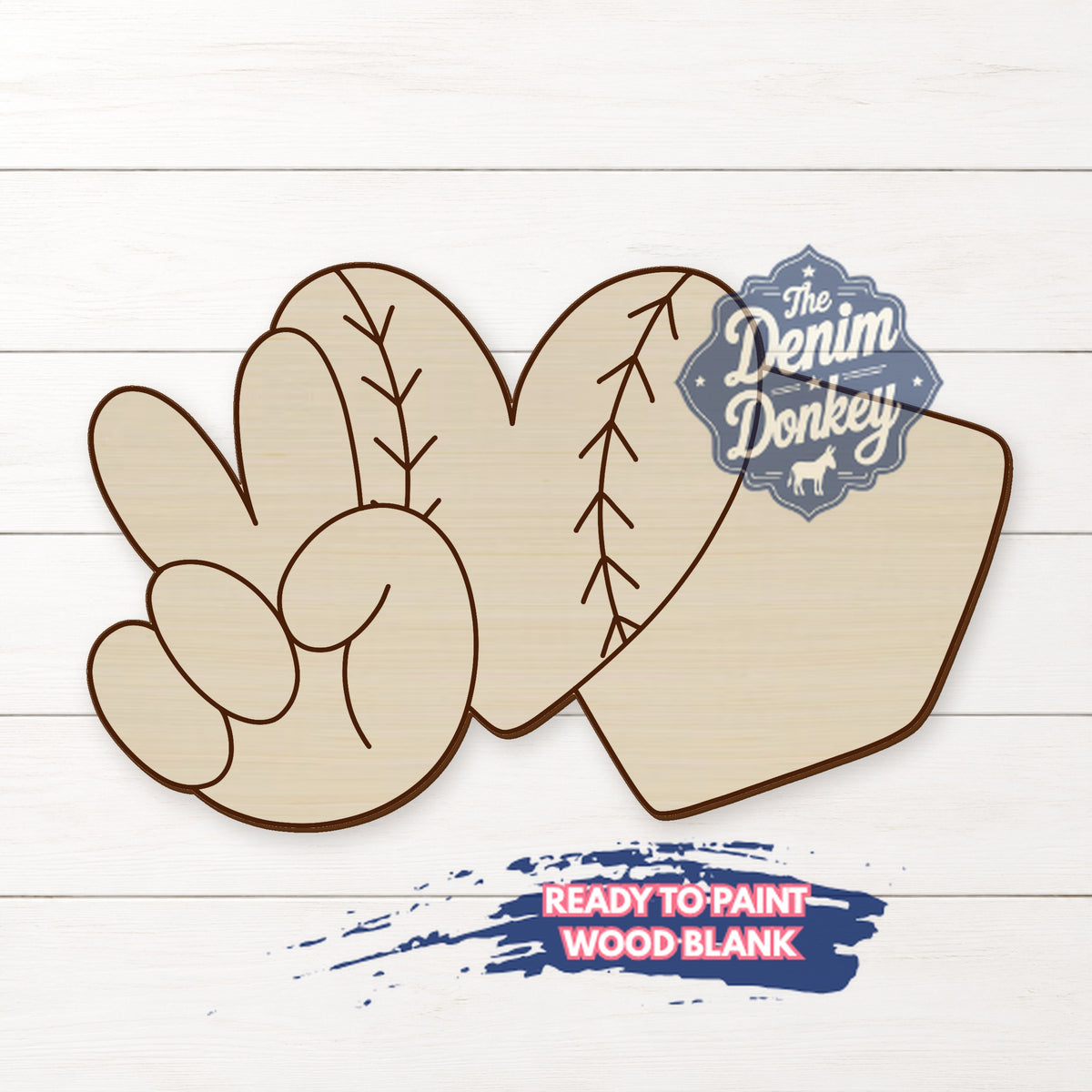 Peace Love Baseball Unfinished Wood Blank