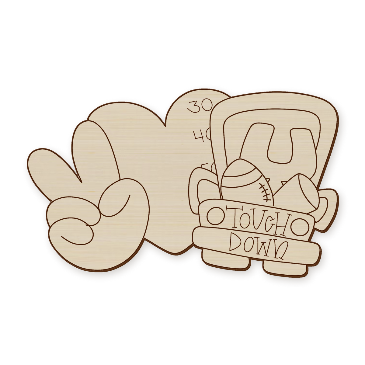 Peace Love Football Unfinished Wood Blank