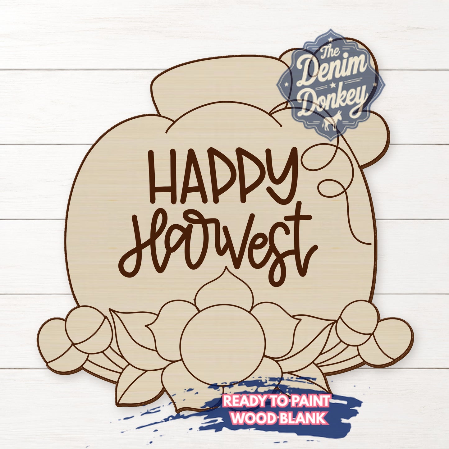 Pumpkin Happy Harvest Wood Blank