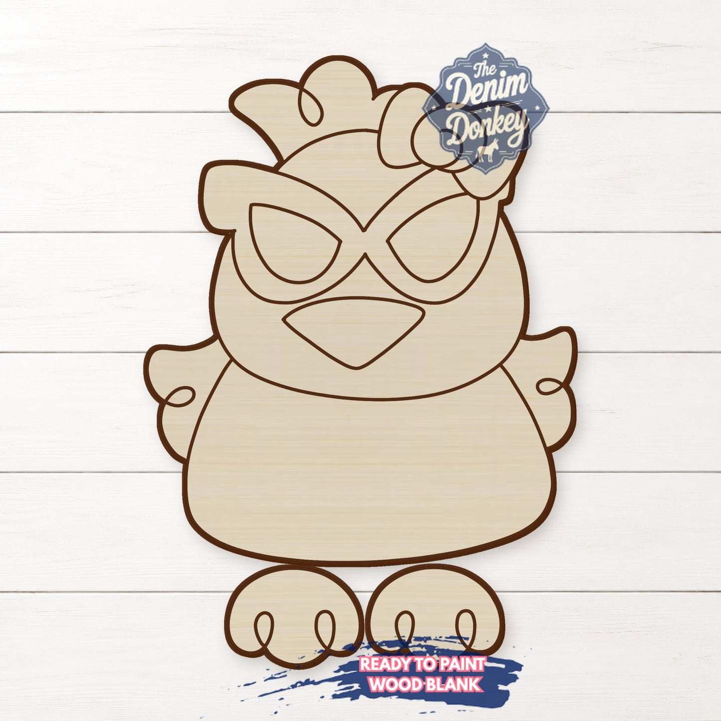 Ribbon Leg Chicken Unfinished Wood Blank