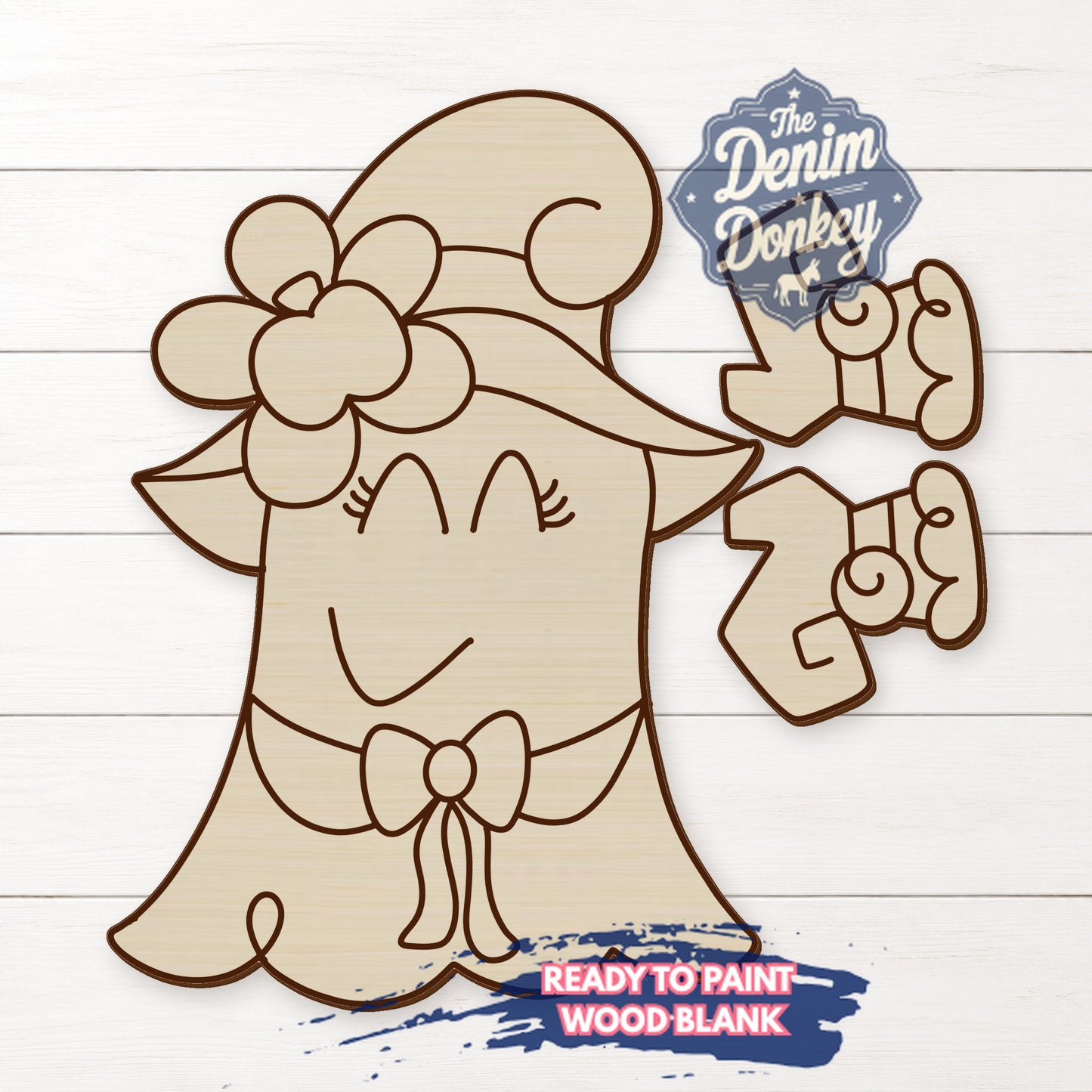 Ribbon Leg Boo Wood Blank