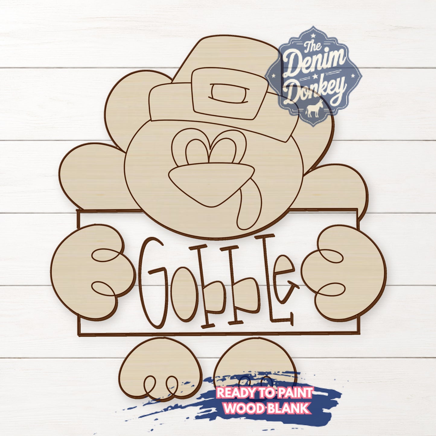 Ribbon Leg Gobble Unfinished Wood Blank