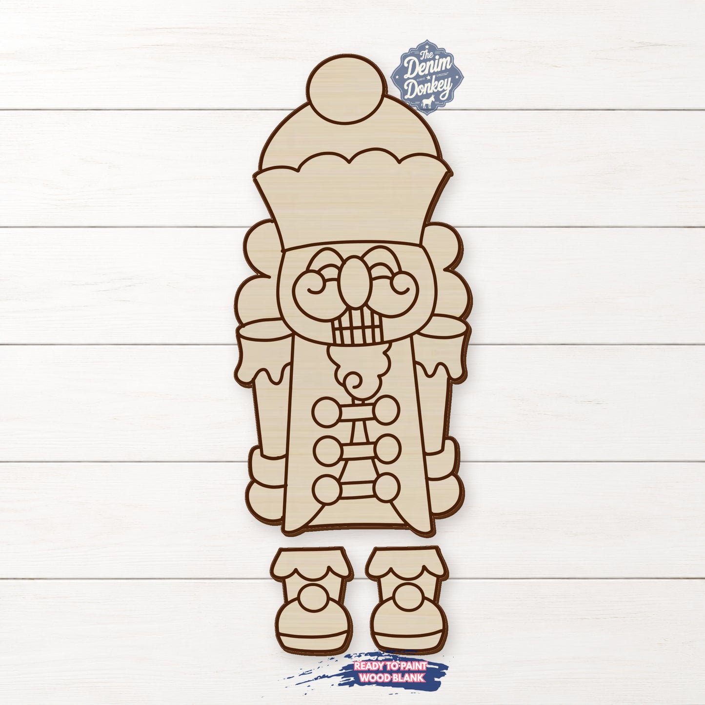 Ribbon Leg Nutcracker Unfinished Wood Blank