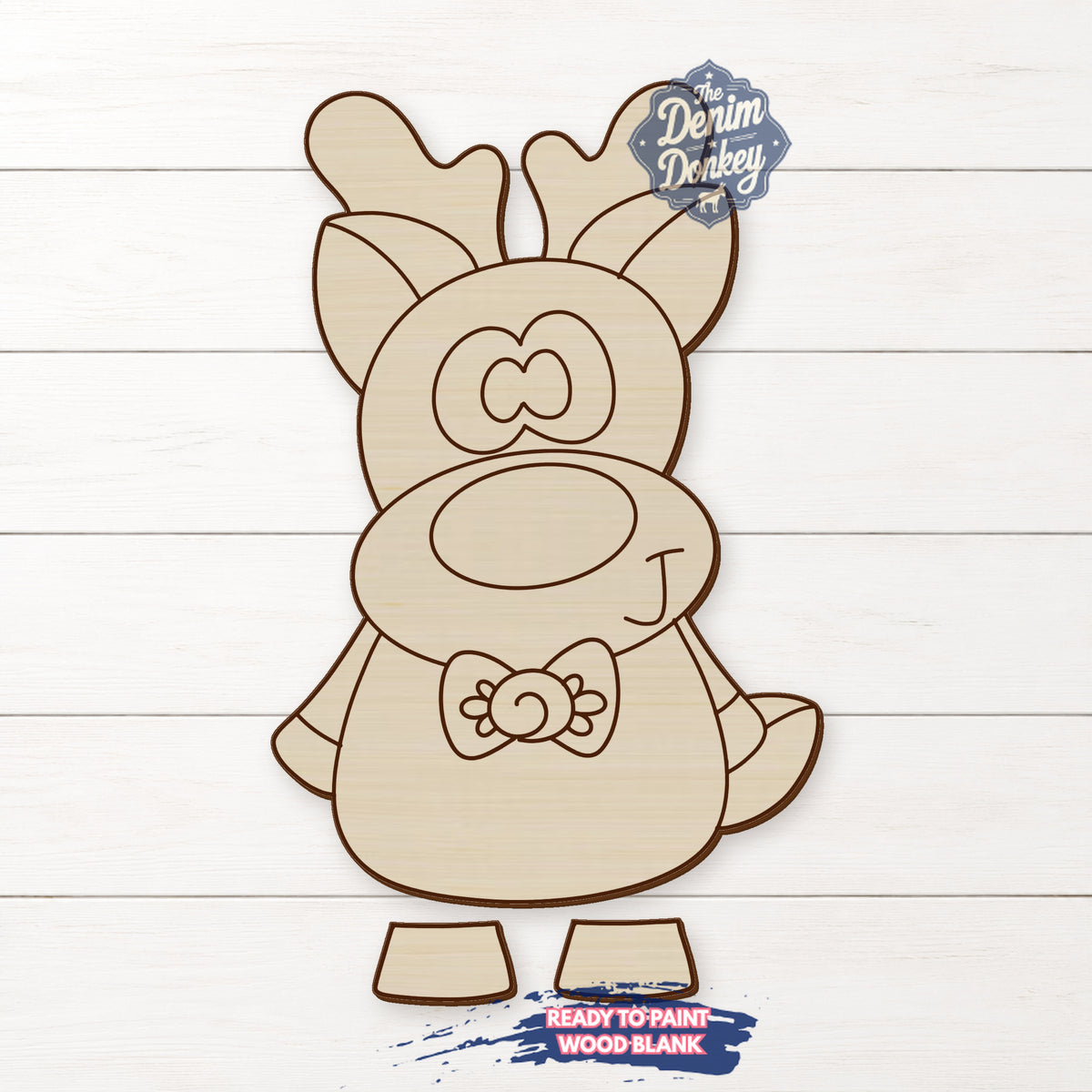 Ribbon Leg Rudolph Unfinished Wood Blank
