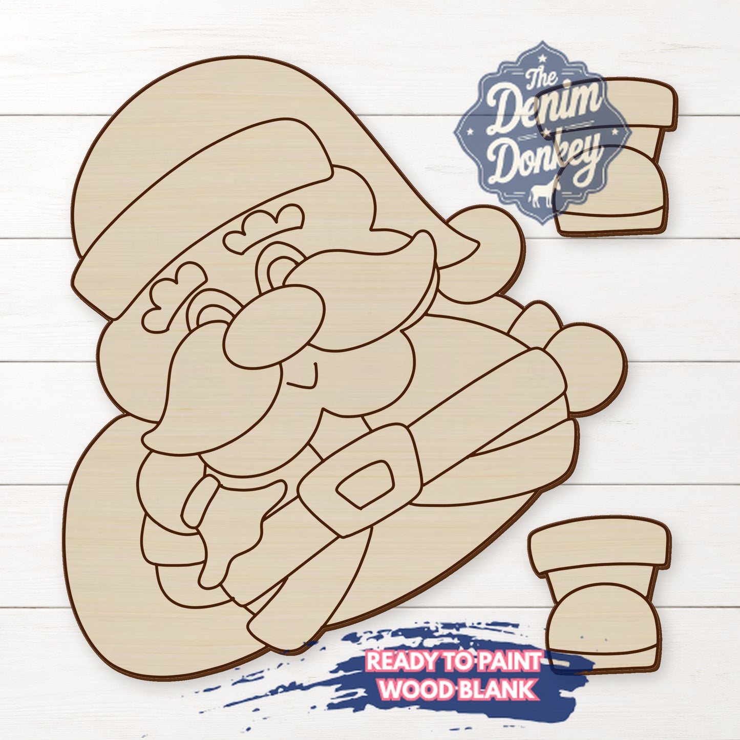 Ribbon Leg Santa Unfinished Wood Blank