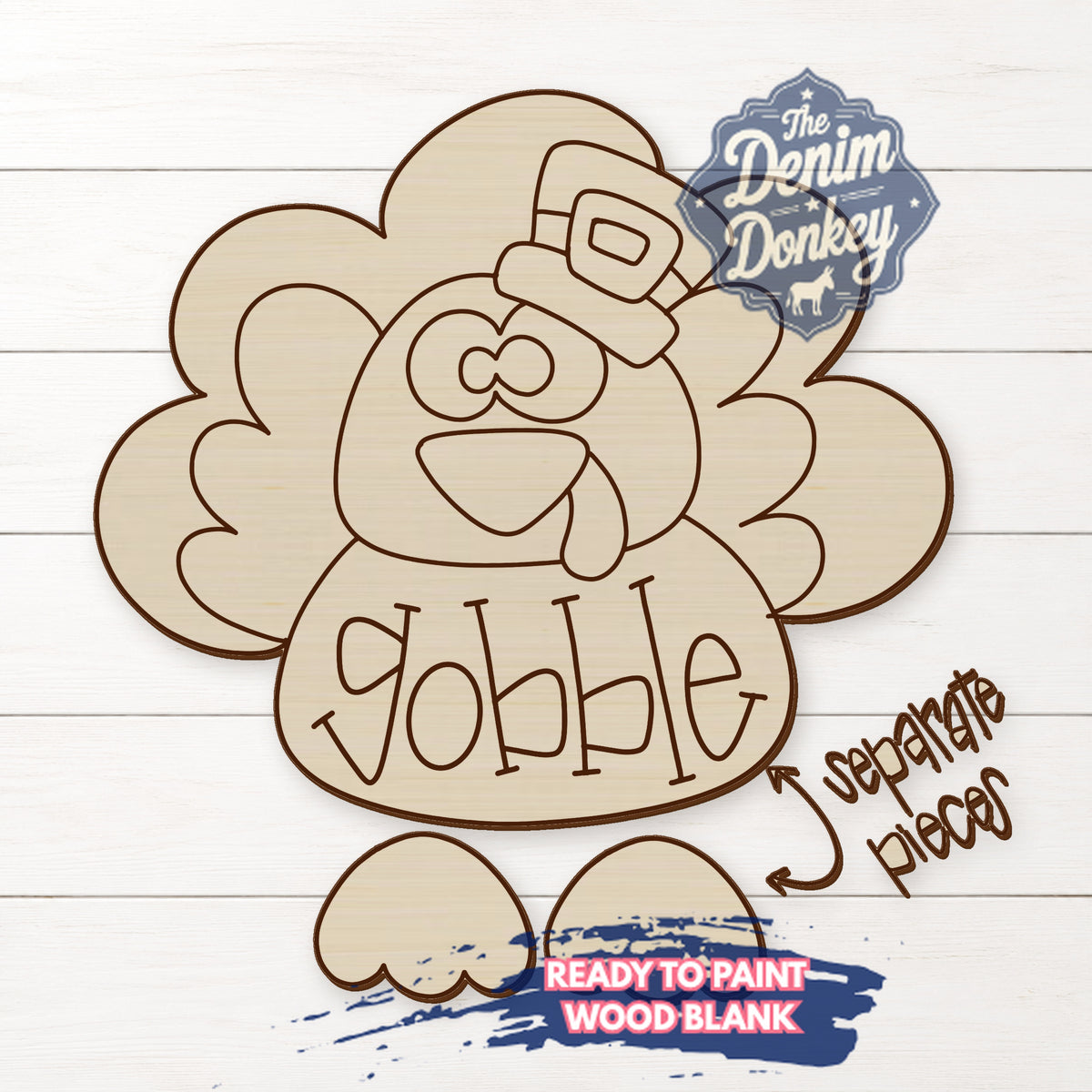 Ribbon Leg Turkey Unfinished Wood Blank
