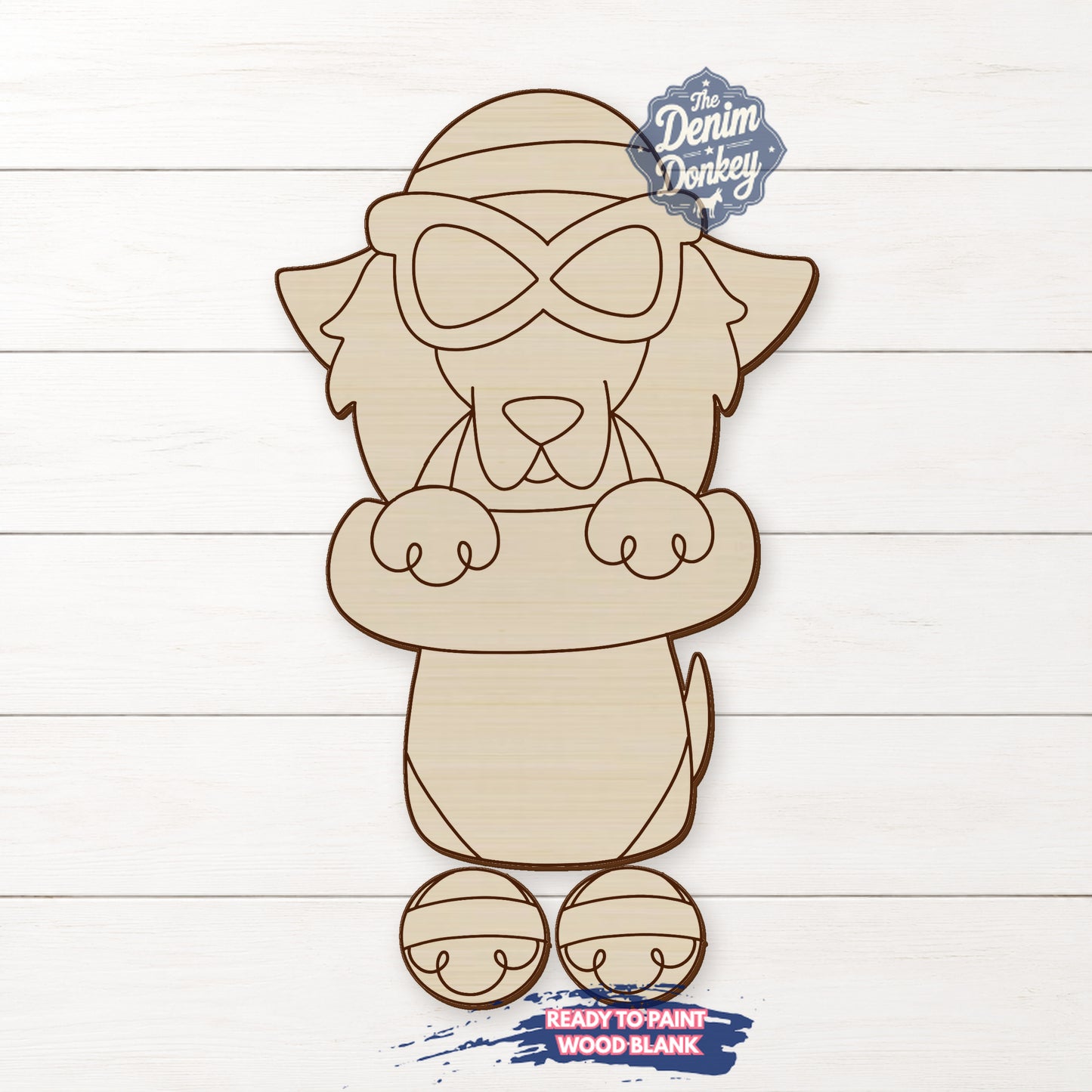 Ribbon Leg Weenie Dog Unfinished Wood Blank