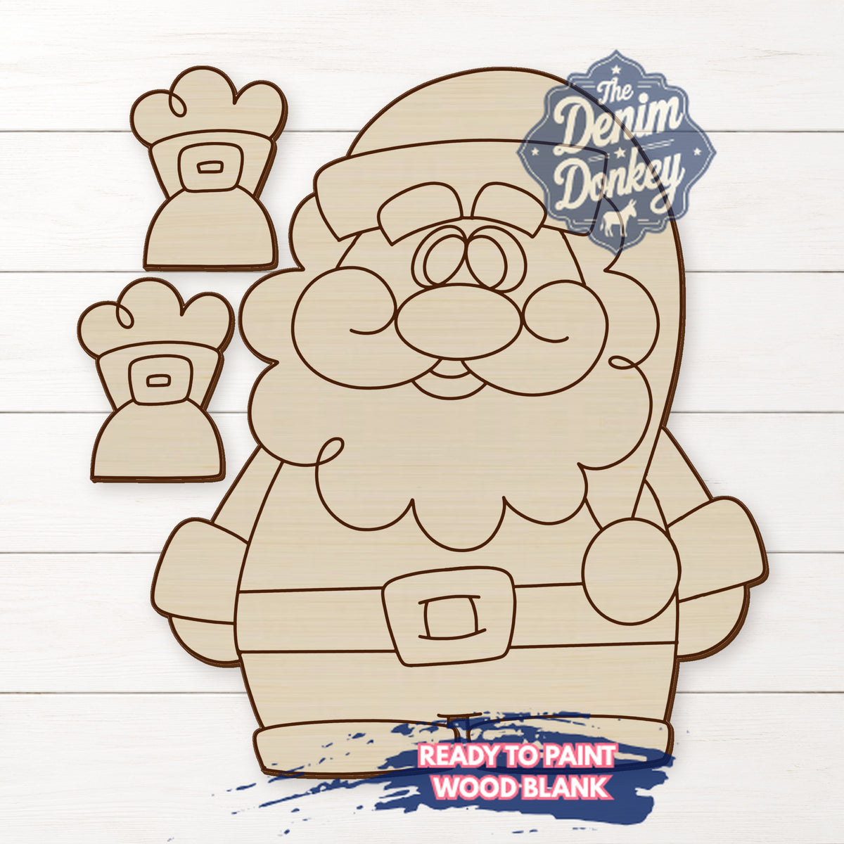 Santa Paint Party Unfinished Wood Blank