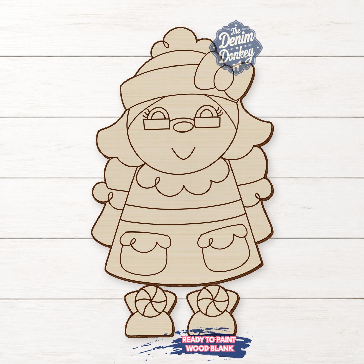 Santa Wife Unfinished Wood Blank