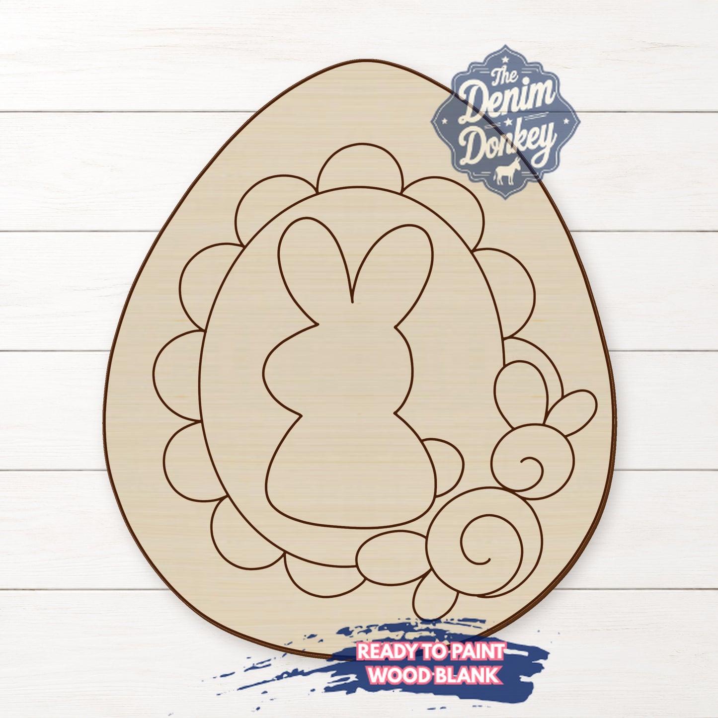 Shabby Chic Easter Bunny Unfinished Wood Blank