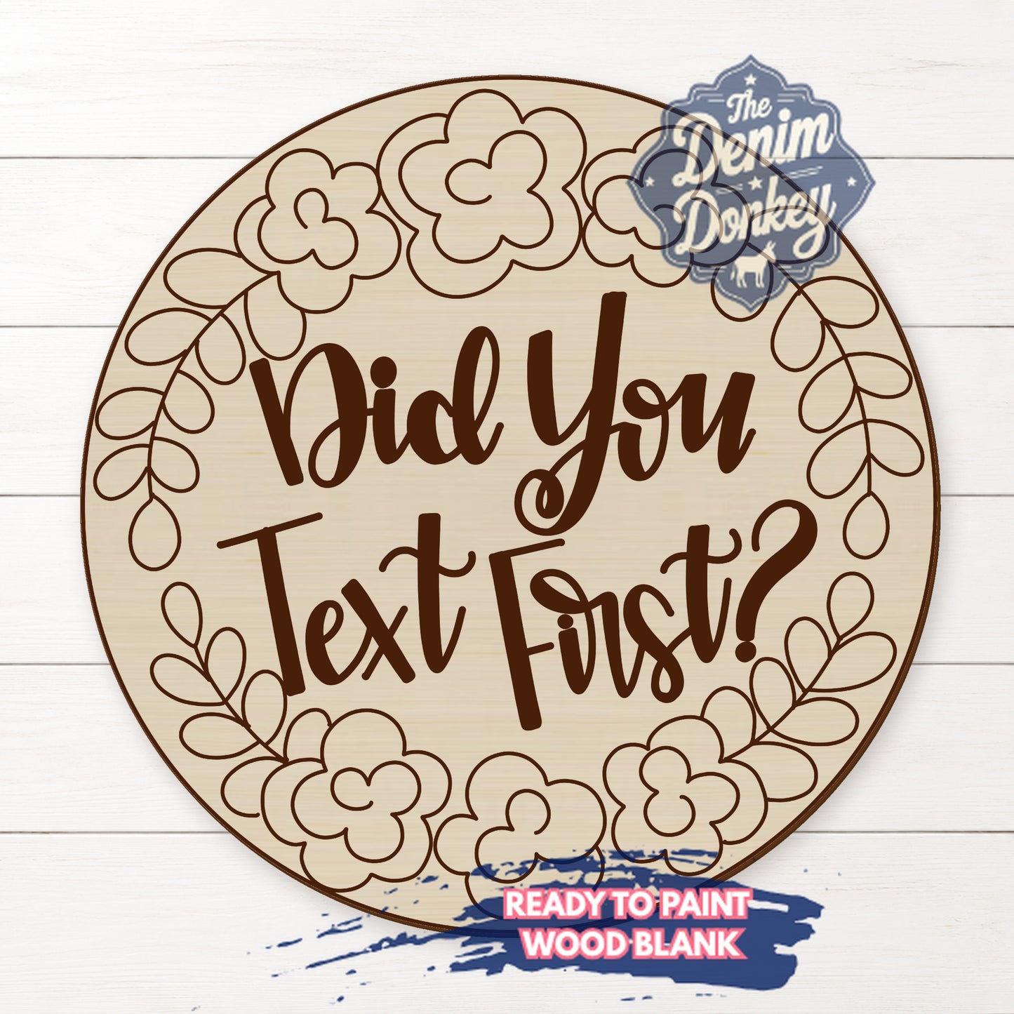 Text First Unfinished Wood Blank