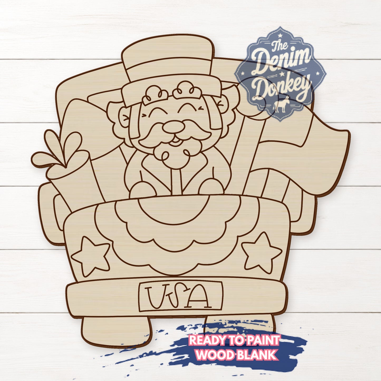 Uncle Sam Unfinished Wood Blank
