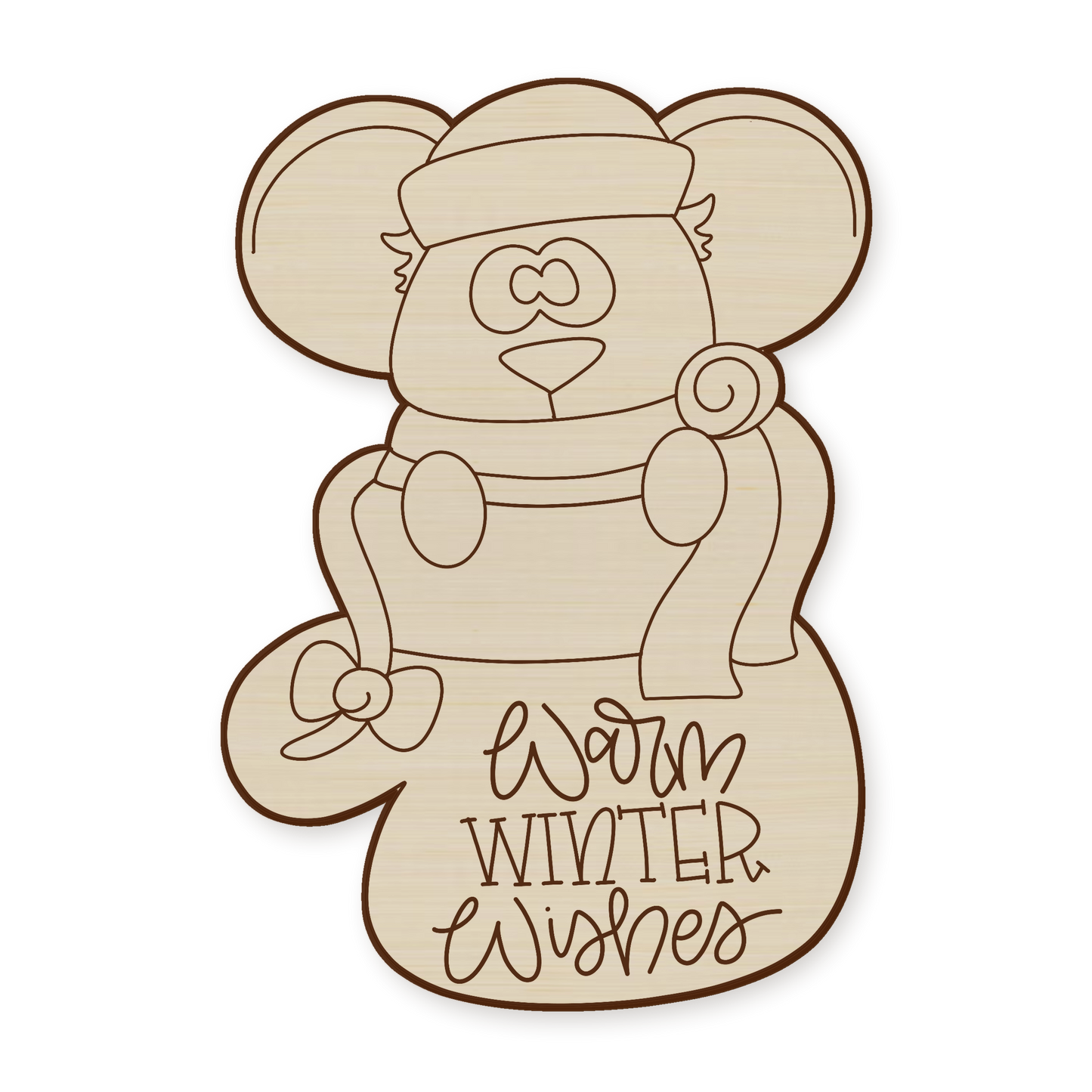 Winter Mouse Mitten Wood Blank