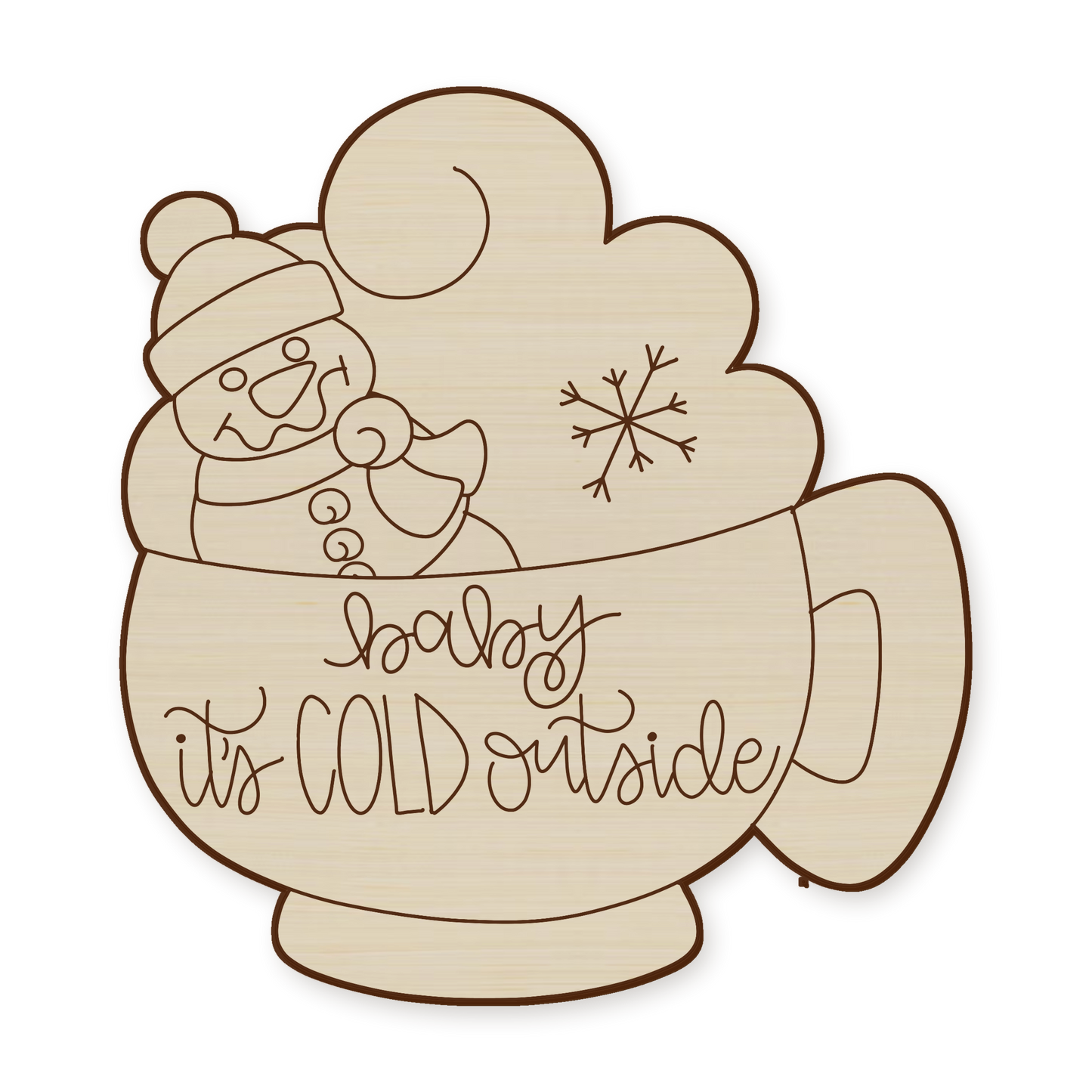 Winter Snowman Mug Wood Blank