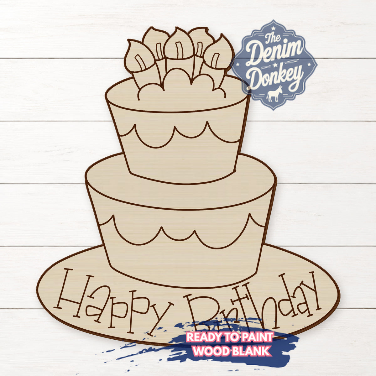 Birthday Cake Unfinished Wood Blank