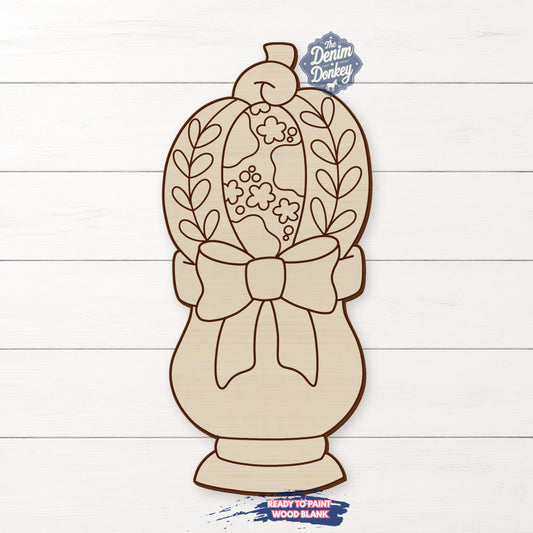 Chinoiserie Pumpkin Vase Wood Blank