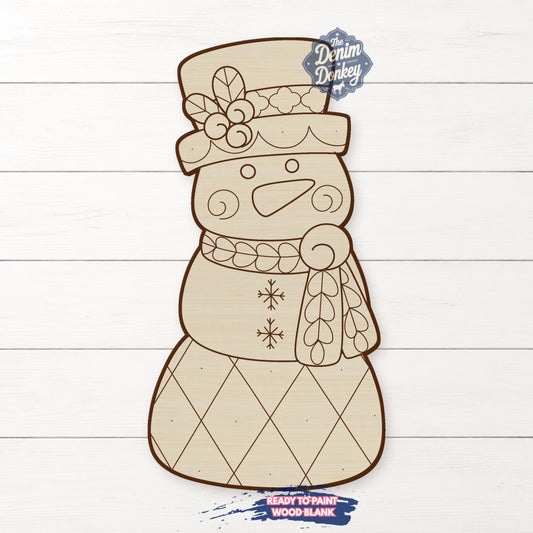 Chinoiserie Snowman Wood Blank