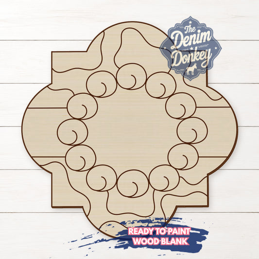 Cowprint Monogram Unfinished Wood Blank