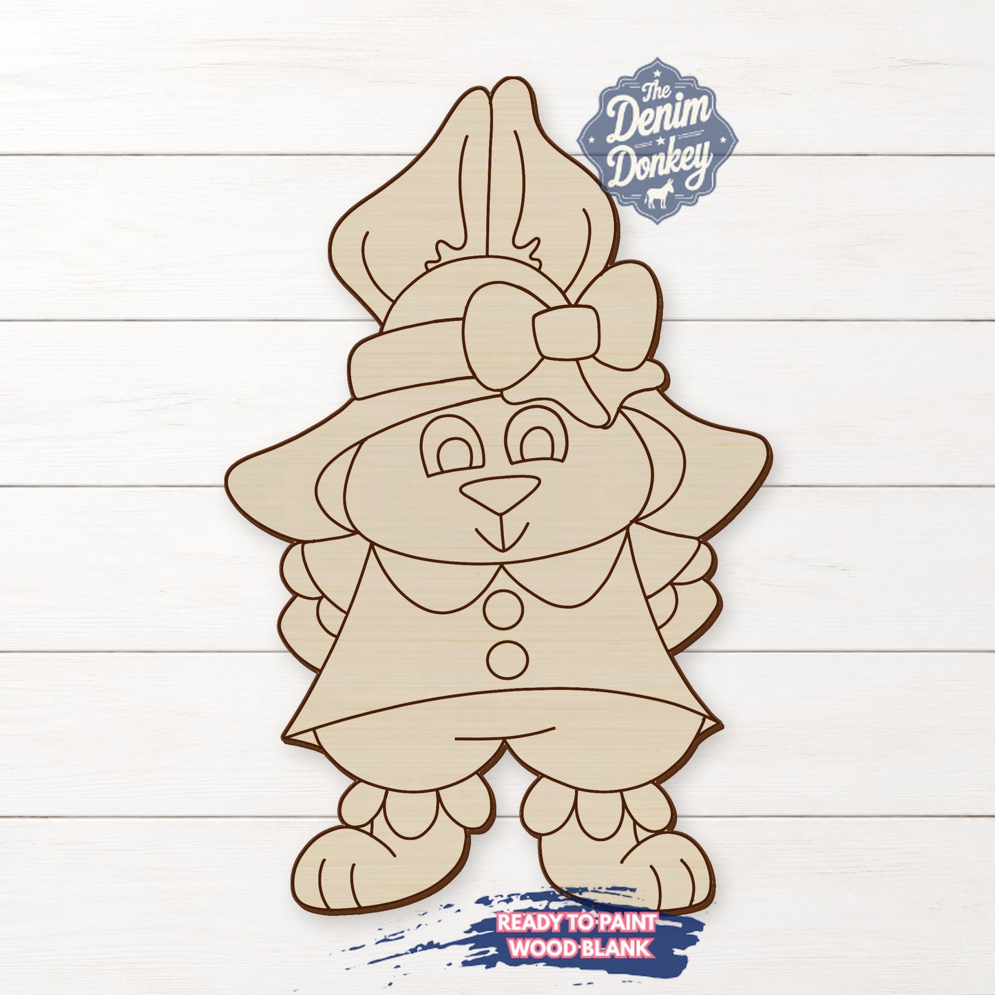 Easter Bunny Girl Unfinished Wood Blank