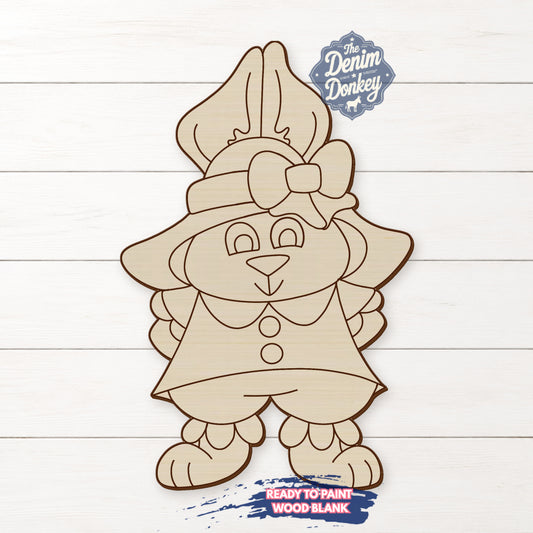 Easter Bunny Girl Unfinished Wood Blank