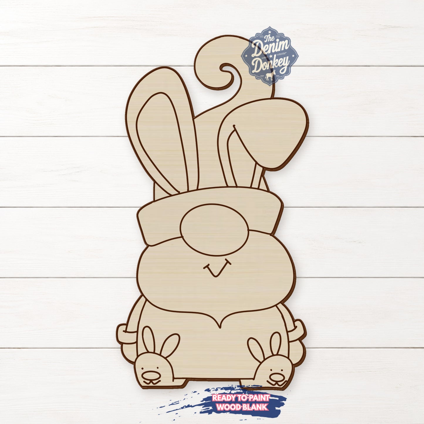 Easter Bunny Gnome Unfinished Wood Blank
