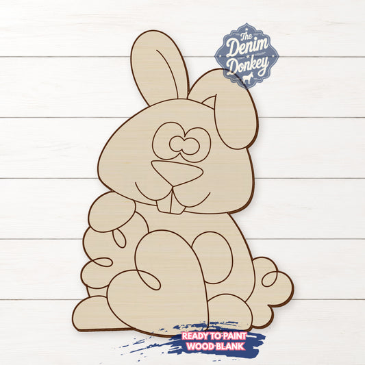 Easter Bunny Holding Carrot Unfinished Wood Blank