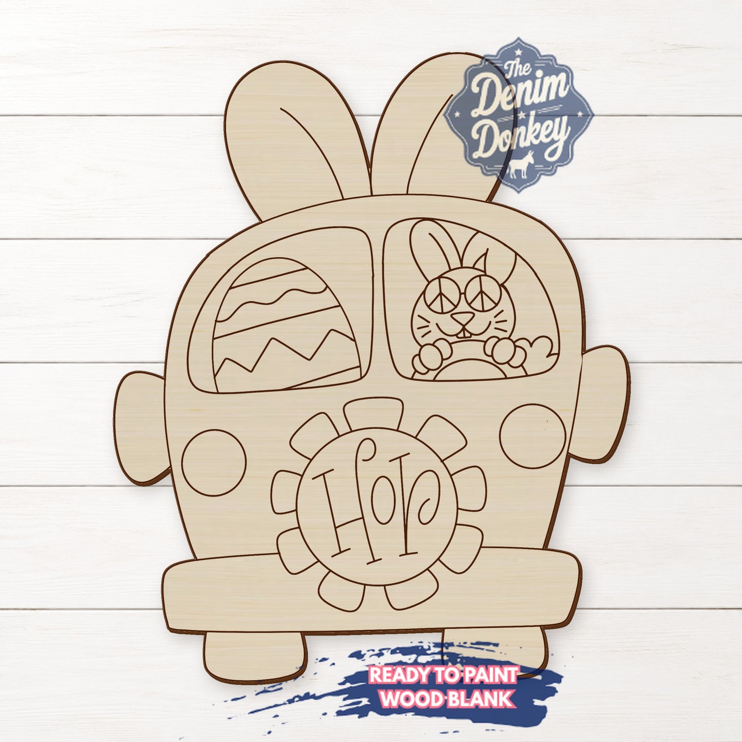 Easter Bunny Van Unfinished Wood Blank