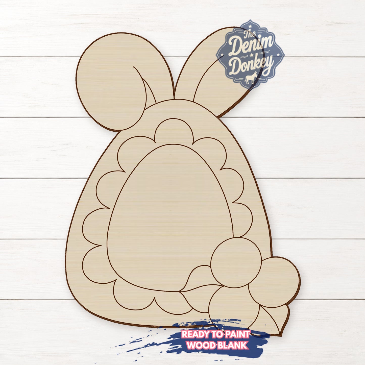 Egg Bunny Unfinished Wood Blank