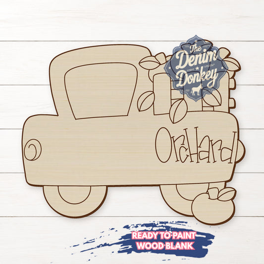 Fall Apple Truck Wood Blank