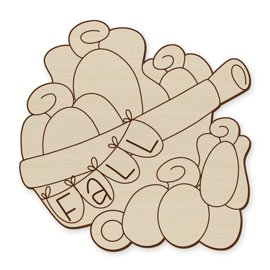 Fall Pumpkin Wagon Wood Blank