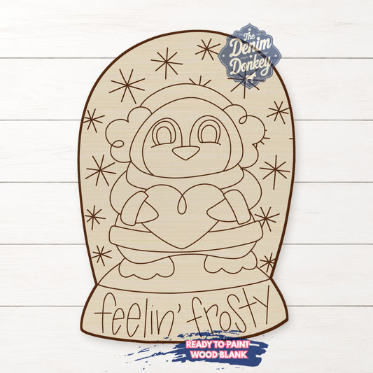 Feelin Frosty Penguin Wood Blank