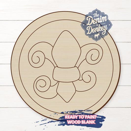 Fleur De Lis Unfinished Wood Blank