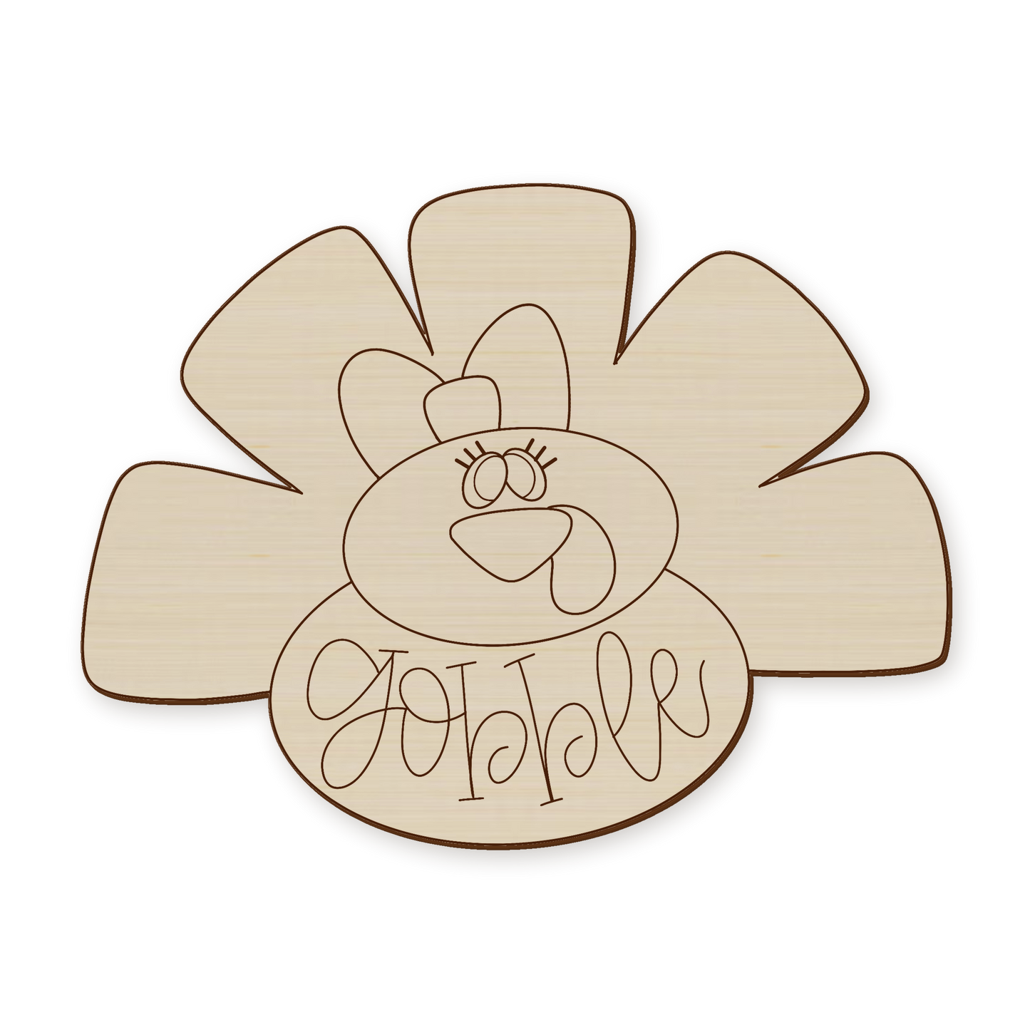 Girl Turkey Gobble Wood Blank