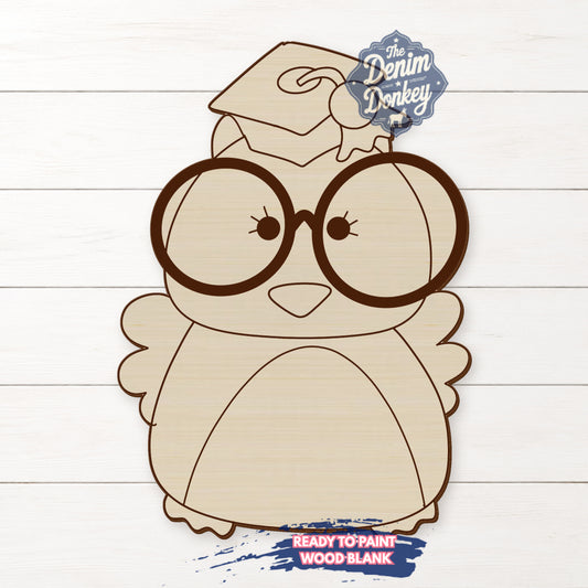 Graduation Owl Unfinished Wood Blank