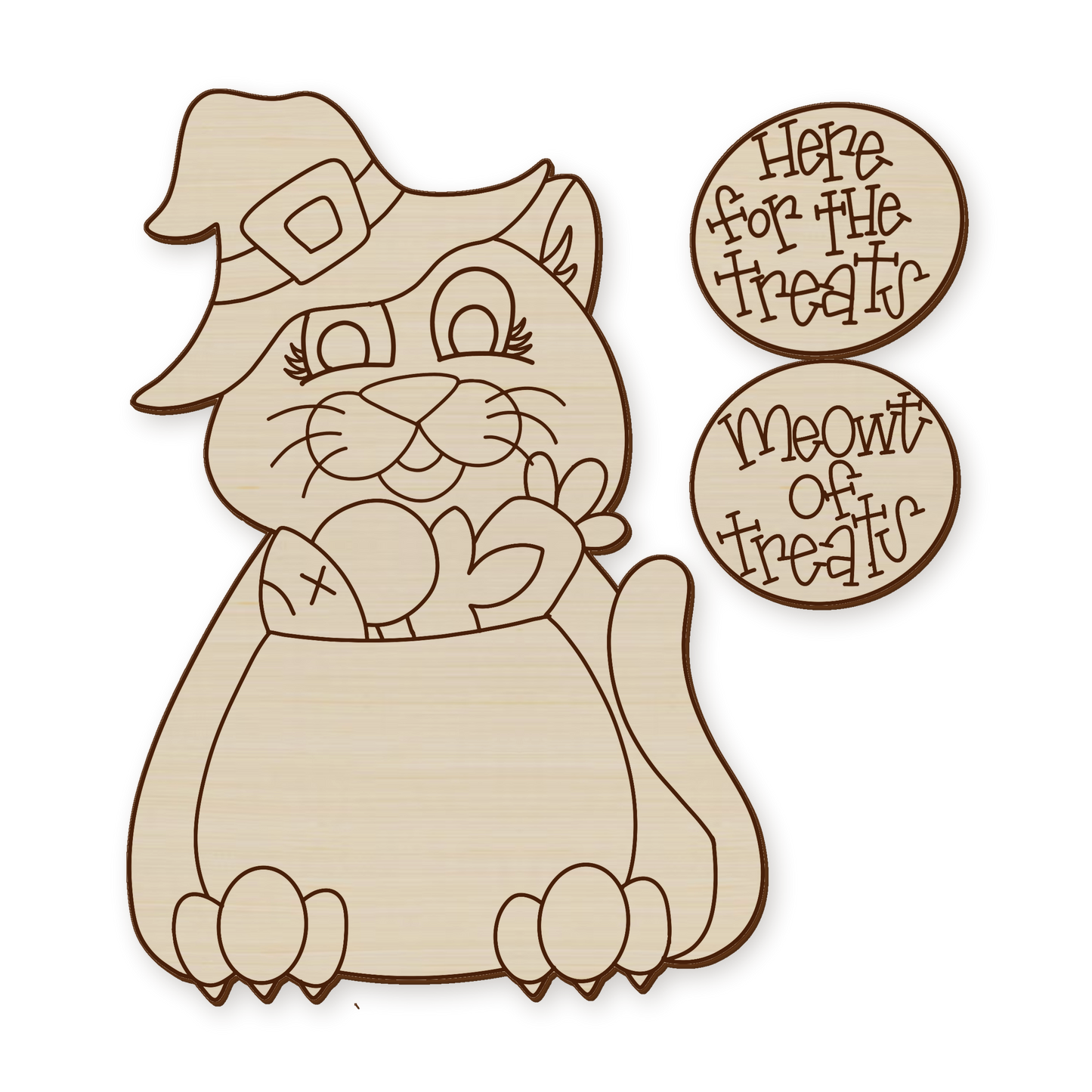 Halloween Cat Interchangeable Wood Blank
