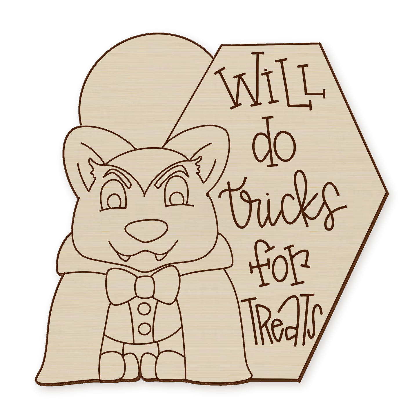 Halloween Corgi Wood Blank | Ready to Paint Door Hanger | Laser Cut | Halloween Craft