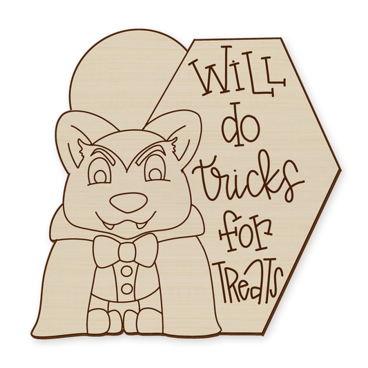 Halloween Corgi Wood Blank | Ready to Paint Door Hanger | Laser Cut | Halloween Craft