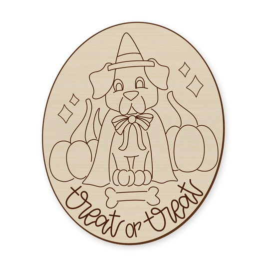 Halloween Dog Wood Blank