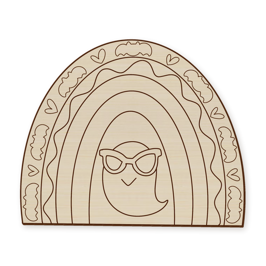 Halloween Rainbow Wood Blank
